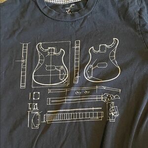 Graphic Guitar Blueprint T-Shirt